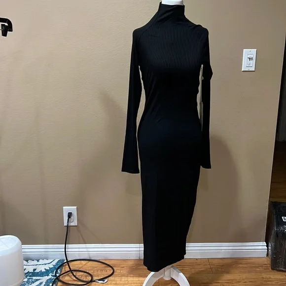 Enza Costa Twist Back long Sleeve Rib Dress - Picture 2 of 9